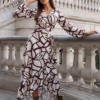 Sukienka MIDI – Mocha Abstract