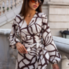 Sukienka MIDI – Mocha Abstract